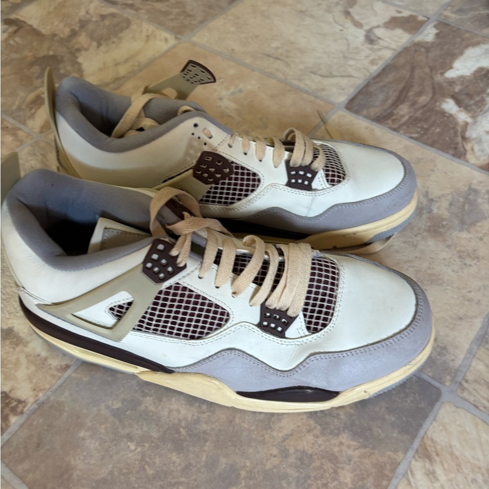 Jordan Cream and Gray Sneakers